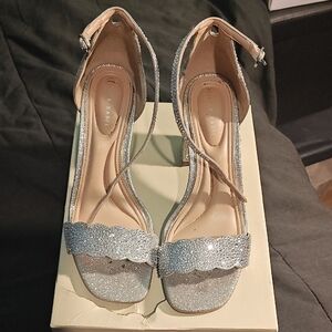 Elegant Silver Glitter Heels